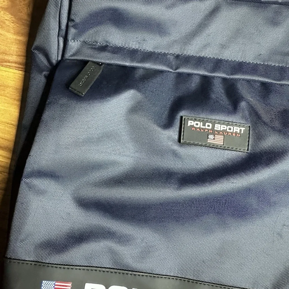 Vintage Polo Sport Ralph Lauren Messenger Bag Crossbody USA Flag Shoulder Navy